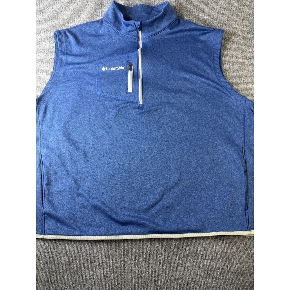 Columbia Golf‎ Blue Performance Vest XXL 2TG Quarter Zip Brushed Interior